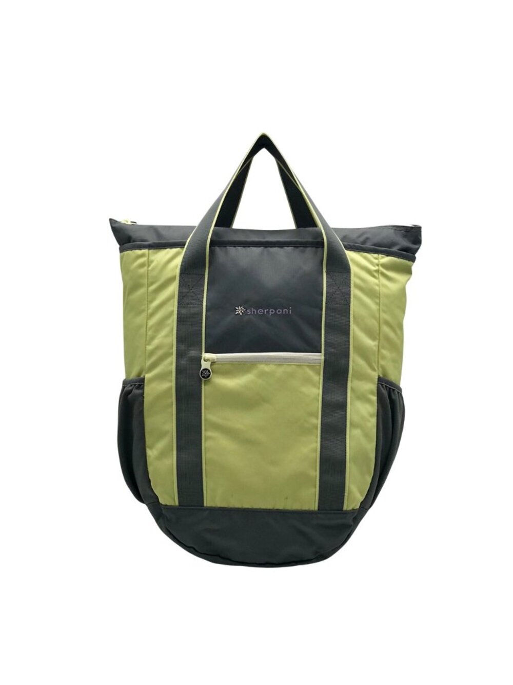 Grey & Lime Green Sherpani Nylon Convertible Tote Backpack
